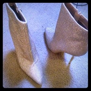Gold. Shimmery dress booties